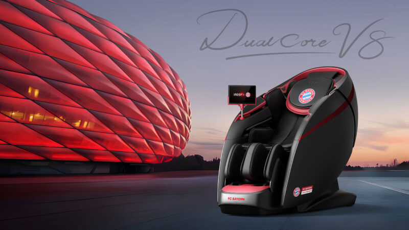 Fotel masujący iRest Dual Core V8 (FC Bayern) – premierowy transfer do oferty Rest Lords!